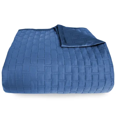 BedVoyage Luxury 100% viscose from Bamboo Quilted Coverlet - Queen - Indigo (Final Sale)