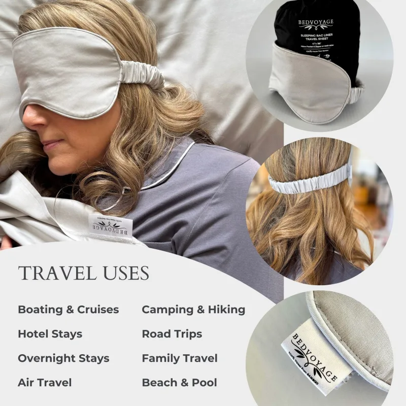 Bamboo Comfort Eye Mask - 100% Viscose from Bamboo - Stone