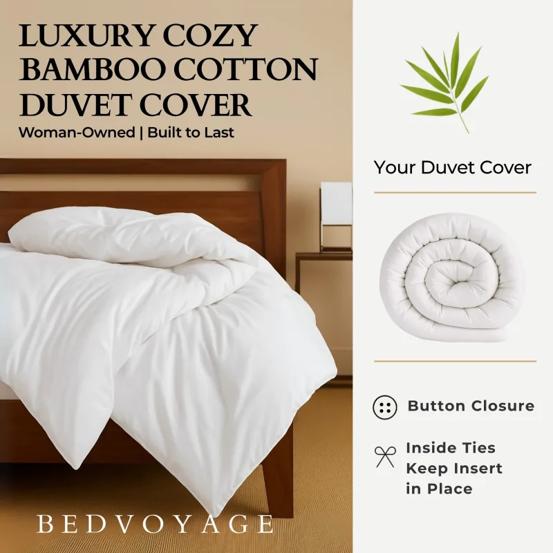 Cozy Bamboo Cotton Duvet Cover - Viscose from Bamboo + Cotton - Snow