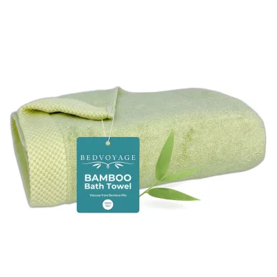 Toalha de Banho de Bambu Aveludada - Viscose de Bambu + Algodão - Salva