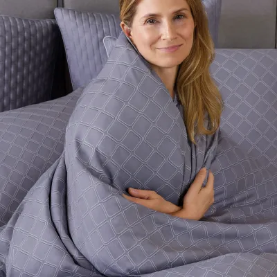 Cooling Bamboo Duvet Cover Set - 100% Viscose from Bamboo - 3pc - Platinum Geo