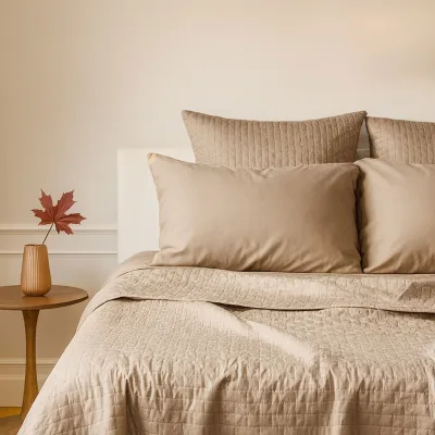 Couverture matelassée en bambou - 100 % viscose de bambou - Champagne