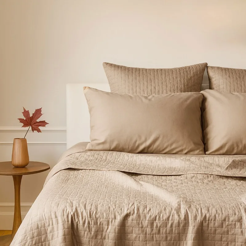 Couverture matelassée en bambou - 100 % viscose de bambou - Champagne
