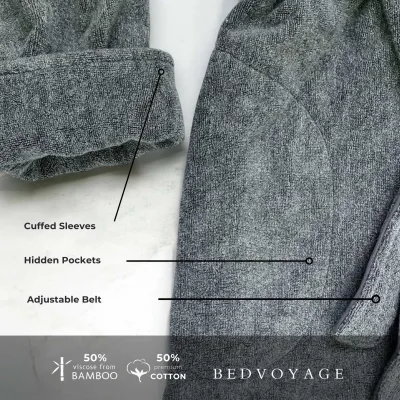 Peignoir en bambou Charcoal et drap de bain surdimensionné