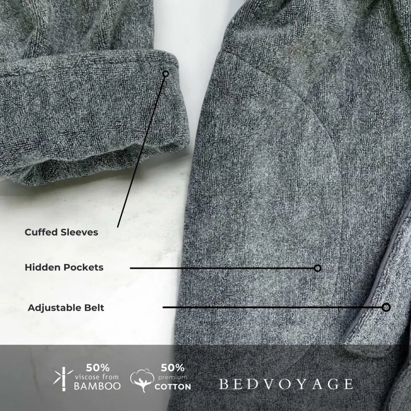 Peignoir en bambou Charcoal et drap de bain surdimensionné