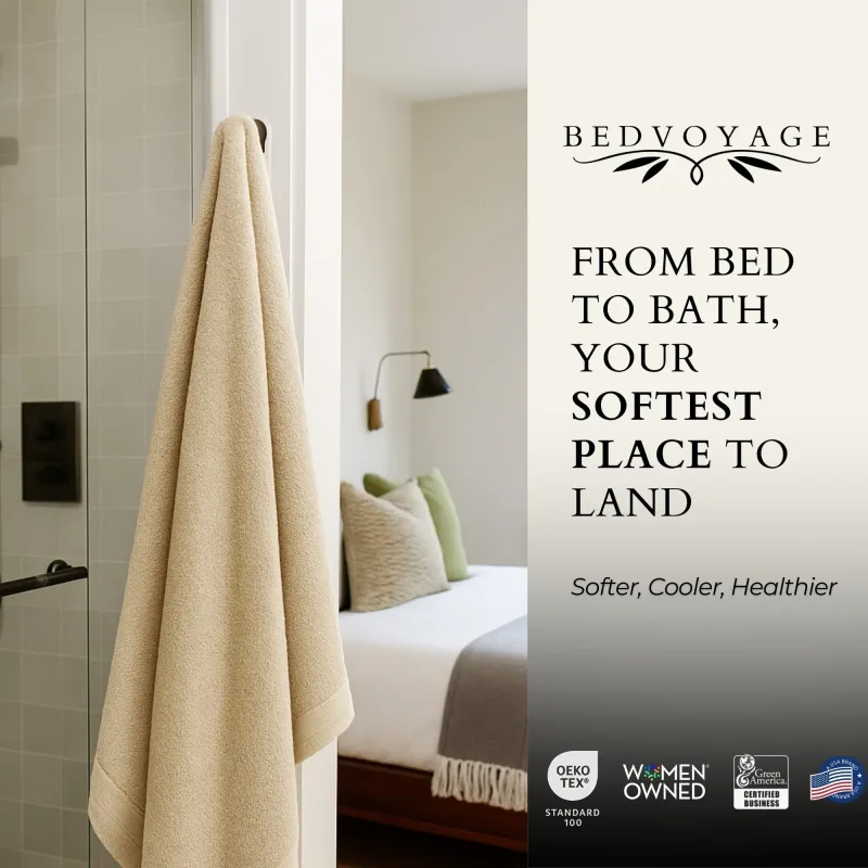 Bamboo Bath Sheet - Viscose from Bamboo + Cotton - Extra Large - Sand