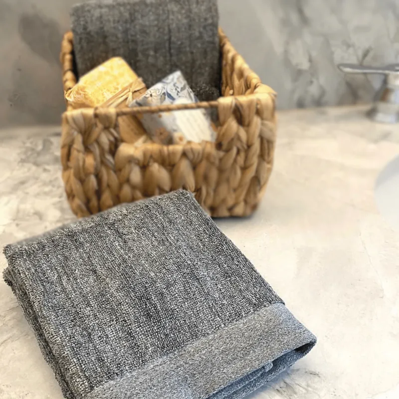 Bamboo Hand Towels - Viscose from Bamboo + Cotton - 2pk - Charcoal
