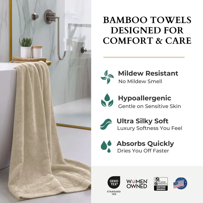 Bamboo Bath Sheet - Viscose from Bamboo + Cotton - Extra Large - Sand