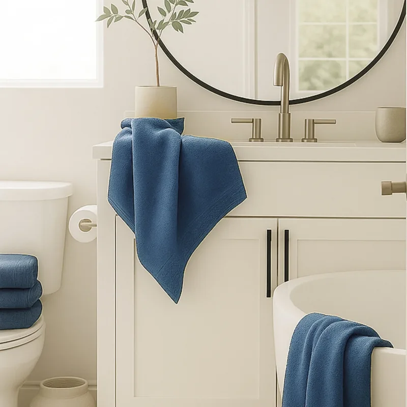 Plush Bamboo Towel Set - Viscose from Bamboo + Cotton - 8pc - Indigo