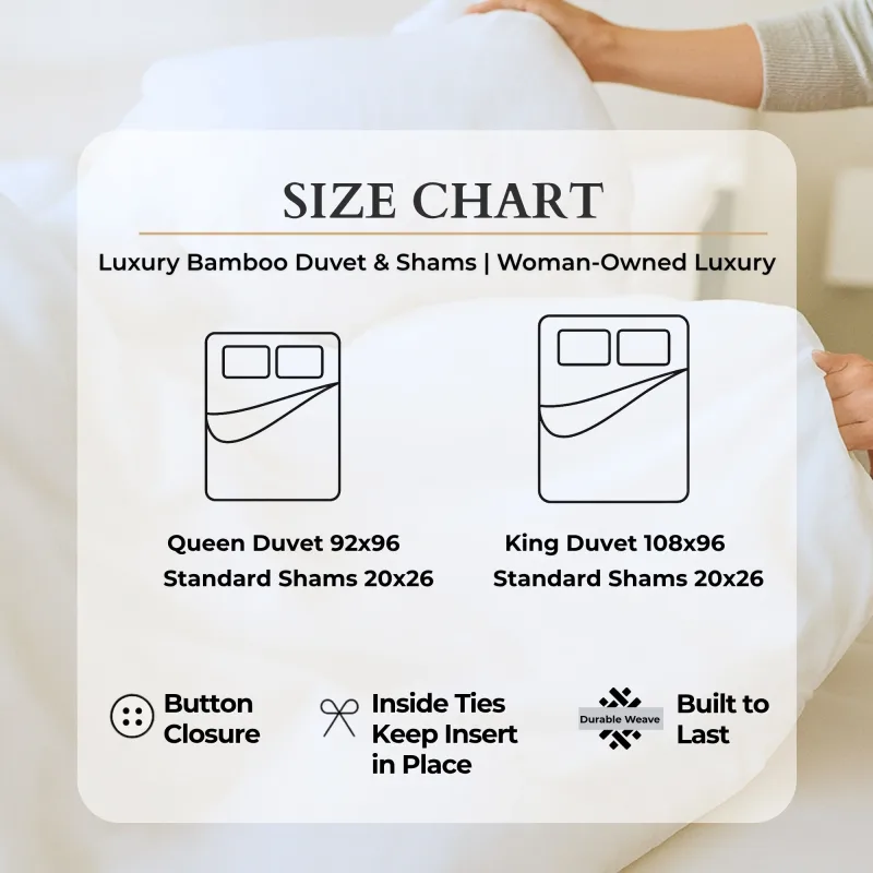 Cooling Bamboo Duvet Cover Set - 100% Viscose from Bamboo - 3pc - Indigo