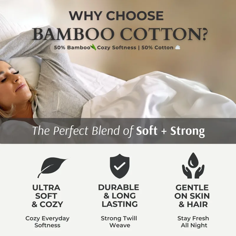 Cozy Bamboo Cotton Sheet Set - Viscose from Bamboo + Cotton - Snow
