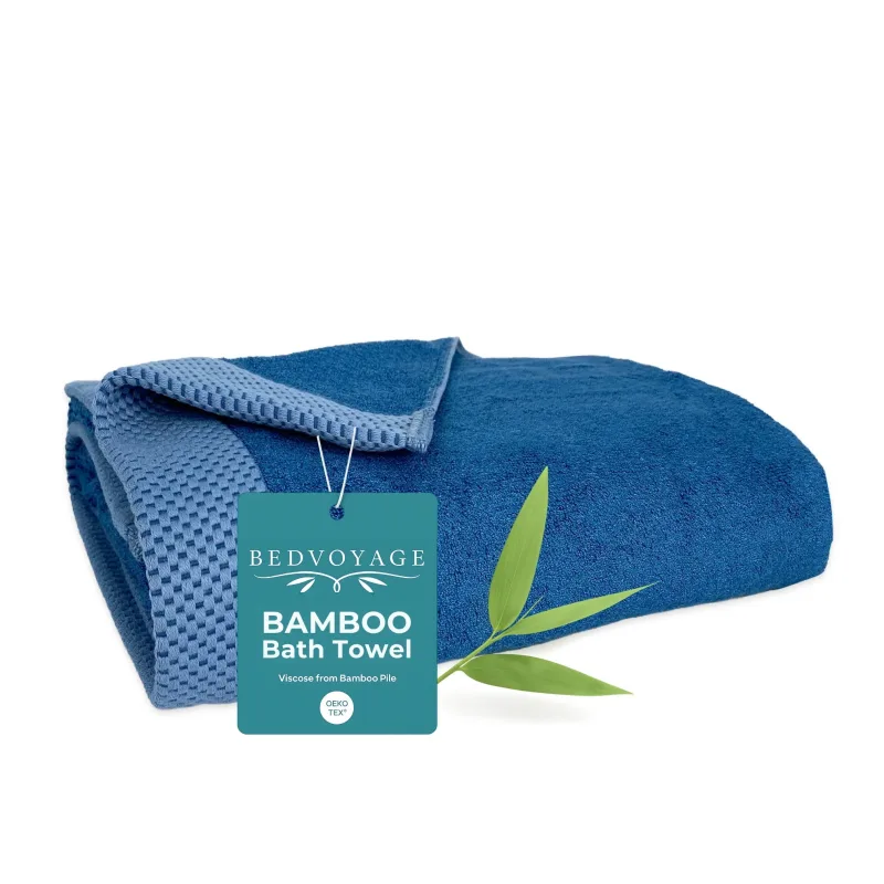 Plush Bamboo Bath Towel - Viscose from Bamboo + Cotton - Indigo