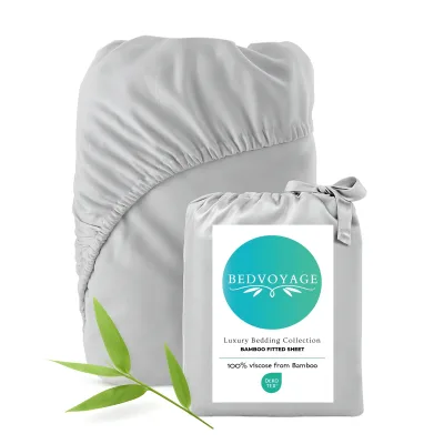 Bamboo Fitted Sheet - 100% Viscose from Bamboo - Stone