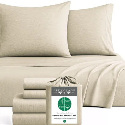 Cozy Bamboo Cotton Sheet Set - Viscose from Bamboo + Cotton - Sand