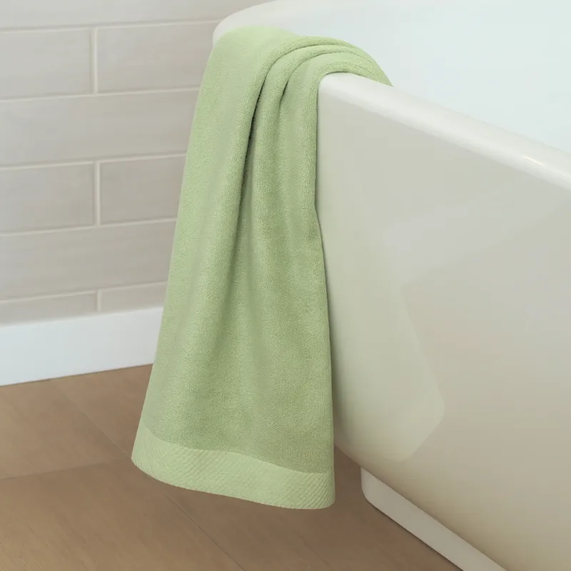Toalha de Banho de Bambu Aveludada - Viscose de Bambu + Algodão - Salva