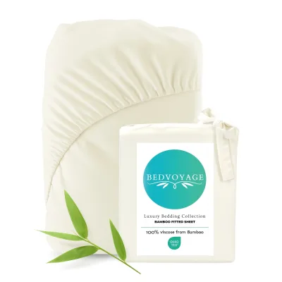 Bamboo Fitted Sheet - 100% Viscose from Bamboo - Ivory