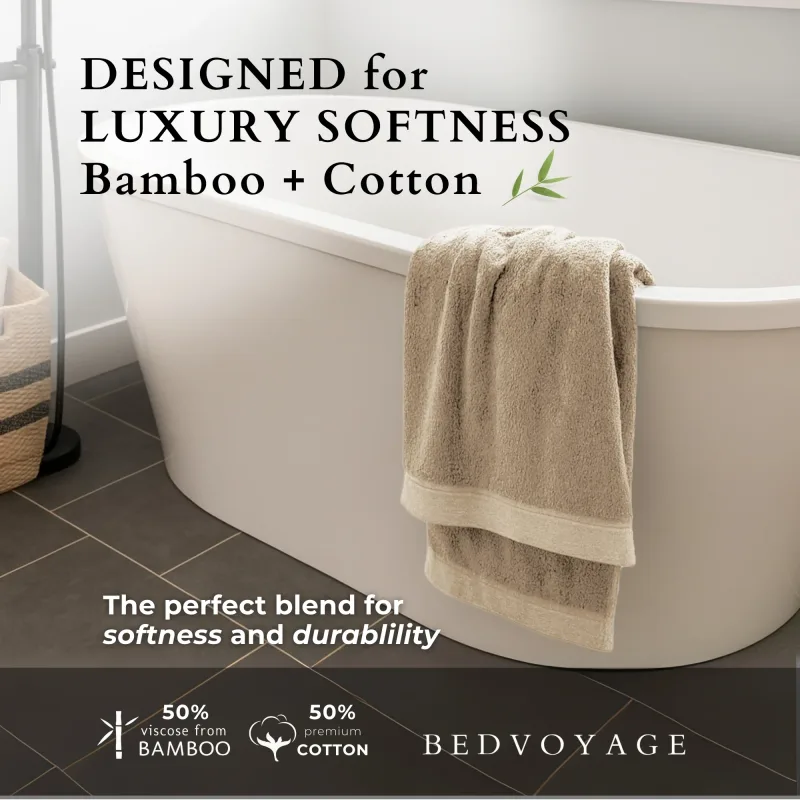 Bamboo Bath Sheet - Viscose from Bamboo + Cotton - Extra Large - Sand