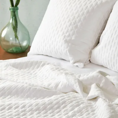 Couverture matelassée en bambou - 100 % viscose de bambou - Blanc