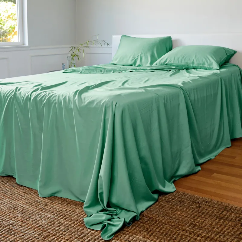 Cooling Bamboo Sheet Set - 100% Viscose from Bamboo - Seaglass