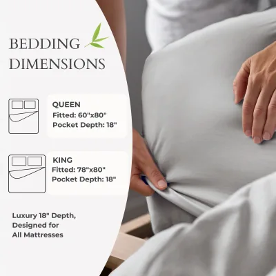 Bamboo Fitted Sheet - 100% Viscose from Bamboo - Stone