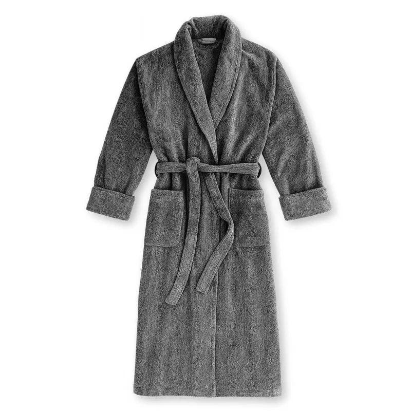 Bamboo Bath Robe - Viscose from Bamboo + Cotton - Charcoal