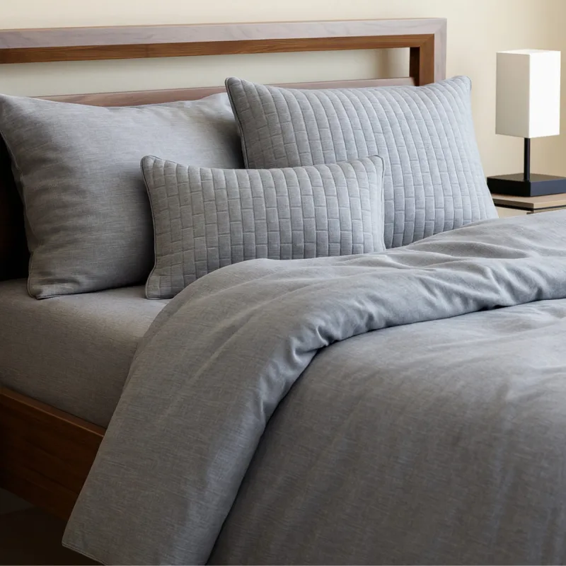 Cozy Bamboo Cotton Duvet Cover - Viscose from Bamboo + Cotton - Silver
