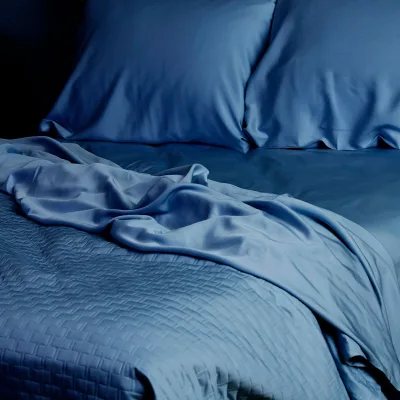 BedVoyage Luxury 100% viscose from Bamboo Quilted Coverlet - Queen - Indigo (Final Sale)