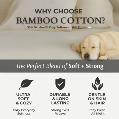 Cozy Bamboo Cotton Sheet Set - Viscose from Bamboo + Cotton - Sand