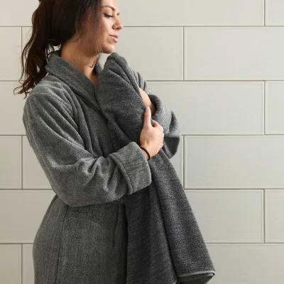 Peignoir en bambou Charcoal et drap de bain surdimensionné