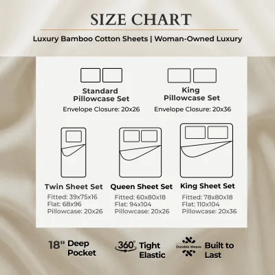 Cozy Bamboo Cotton Sheet Set - Viscose from Bamboo + Cotton - Sand