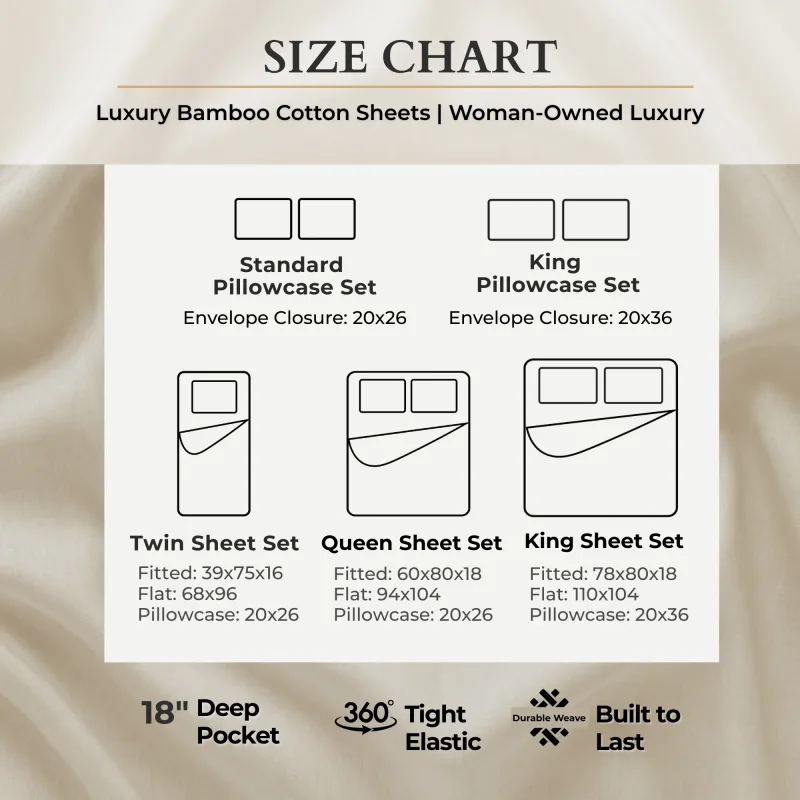 Cozy Bamboo Cotton Sheet Set - Viscose from Bamboo + Cotton - Sand