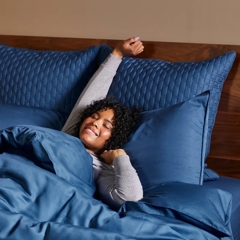 Bamboo Quilted Euro Sham 1 Piece - Indigo (New - Final Sale)