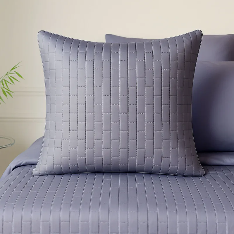 Bamboo Quilted Sham - 100% Viscose from Bamboo - 1pc - Euro - Platinum