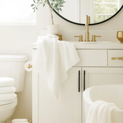 Plush Bamboo Towel Set - Viscose from Bamboo + Cotton - 8pc - White