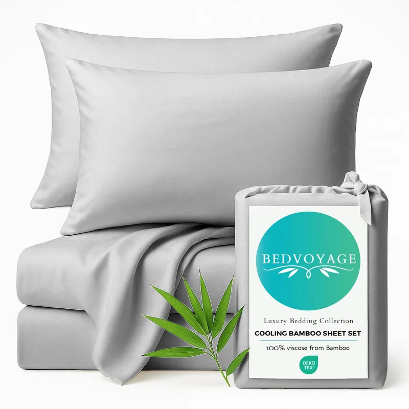 Cooling Bamboo Sheet Set - 100% Viscose from Bamboo - Stone