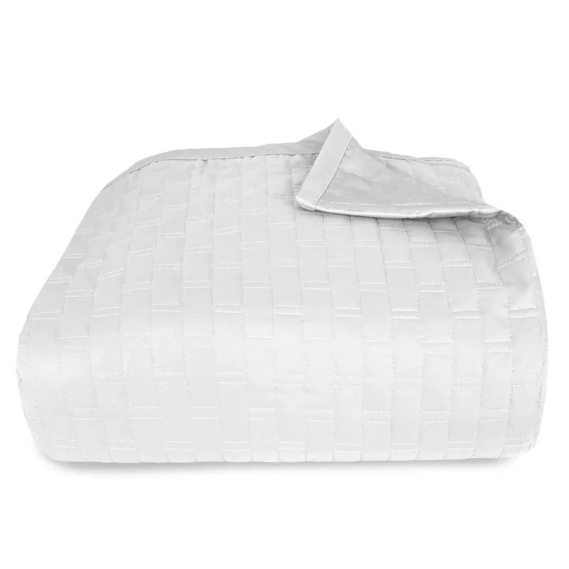 Couverture matelassée en bambou - 100 % viscose de bambou - Blanc